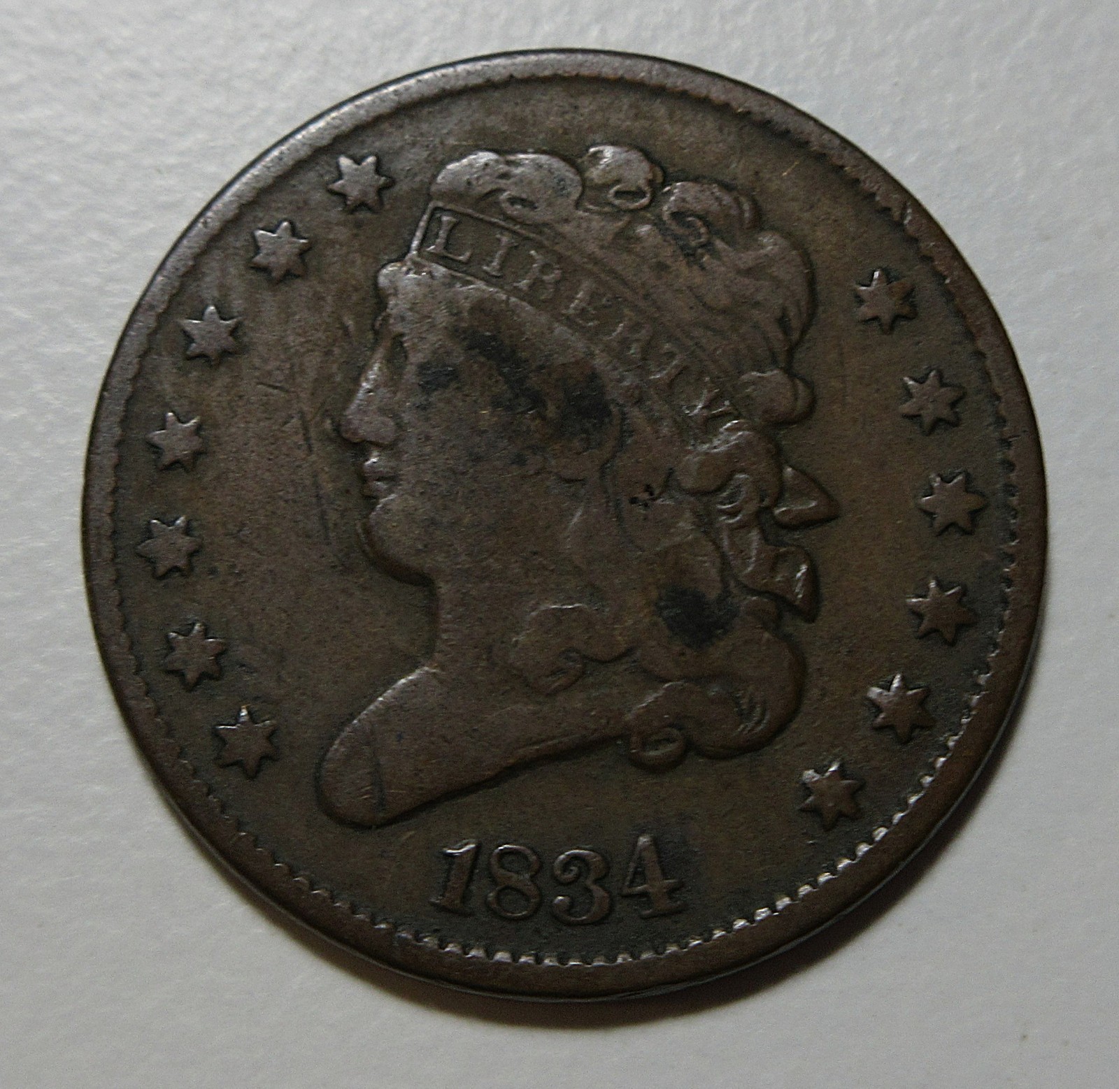 1834 Classic Head Half Cent – Lot#464 1834 Classic Head Half Cent – Lot#464