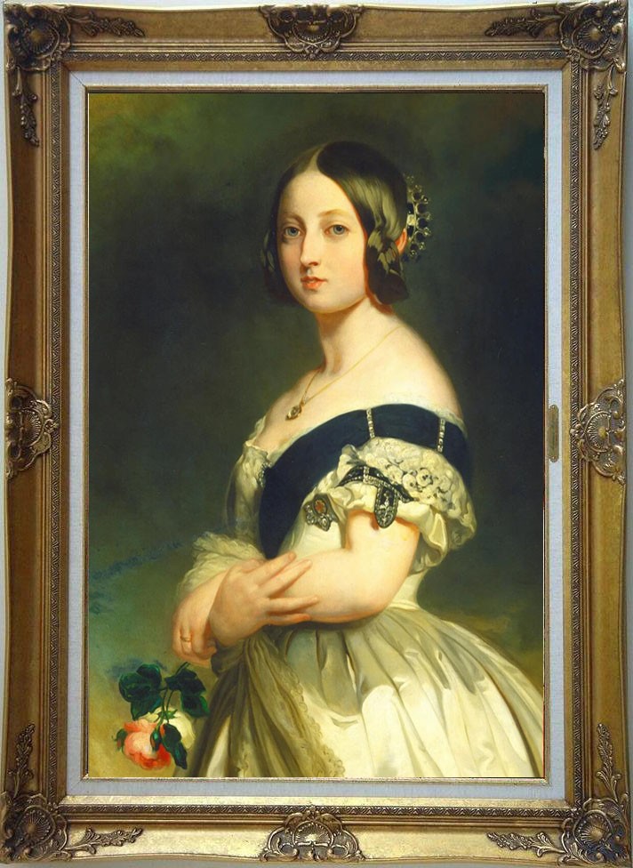 Hand Painted Classical Oil Painting Queen Victoria Portrait Art Vintage Style Hand Painted Classical Oil Painting Queen Victoria Portrait Art Vintage Style