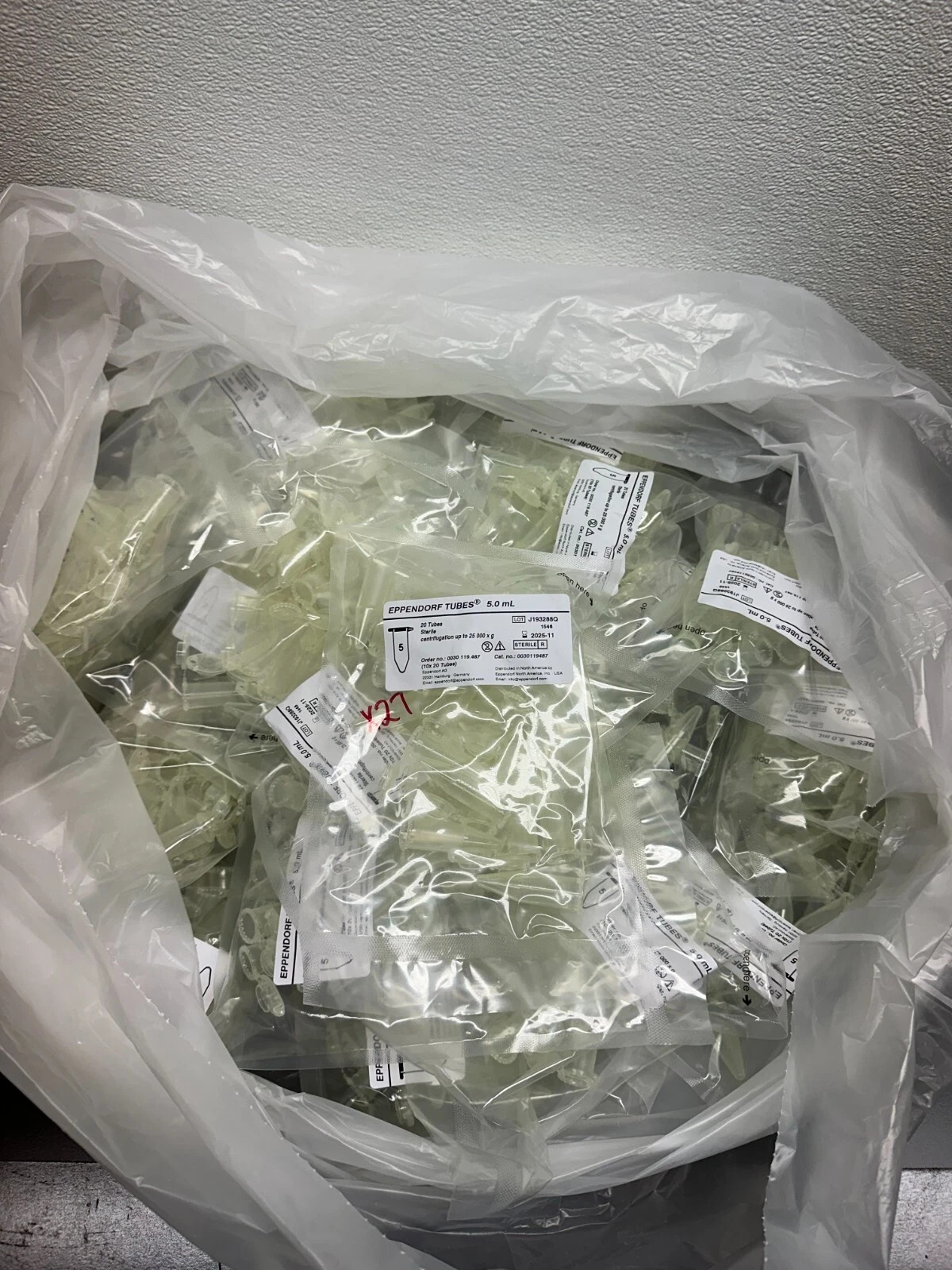 Eppendorf Cat No 0030119487 Tubes 5.0mL 17mm Clear Conical Tubes Lot 27 Packs Eppendorf Cat No 0030119487 Tubes 5.0mL 17mm Clear Conical Tubes Lot 27 Packs
