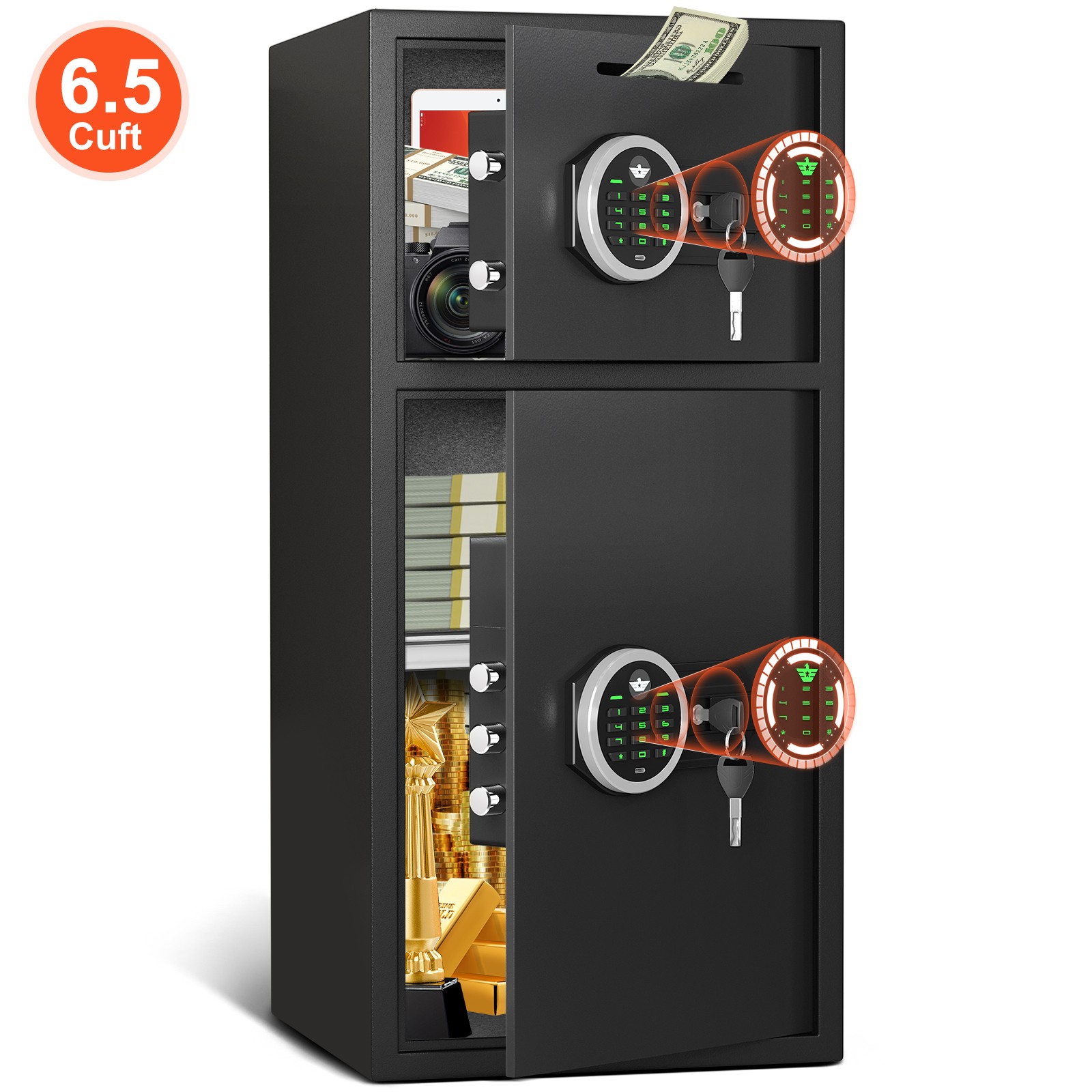 Kavey 6.5 Cub Extra Large Digital Safe with Adjustable Shelf & Dual Alarm System Kavey 6.5 Cub Extra Large Digital Safe with Adjustable Shelf & Dual Alarm System