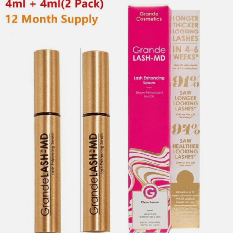 2PACK Grande LASH-MD Grande Lash Enhancing Serum 4ML 6 month Supply Newest