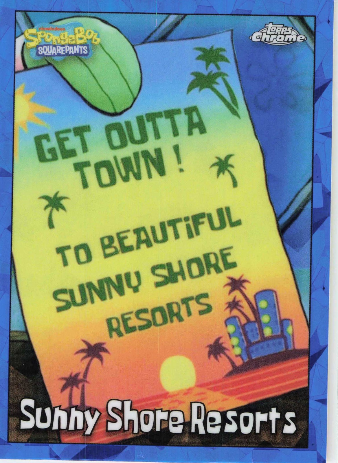 2025 Topps Chrome Sapphire SpongeBob SquarePants 25th #150 Sunny Shore Resorts