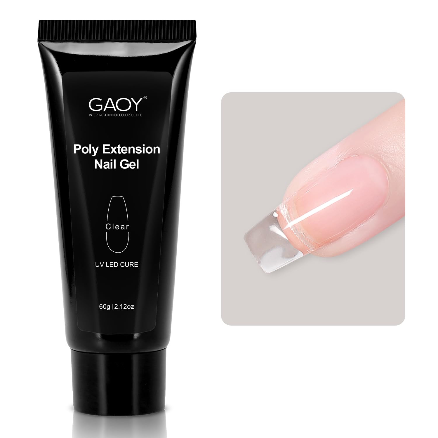 GAOY Poly Gel, 60G Nail Extension Gel, Clear Builder Enhancement for Beginner & GAOY Poly Gel, 60G Nail Extension Gel, Clear Builder Enhancement for Beginner &