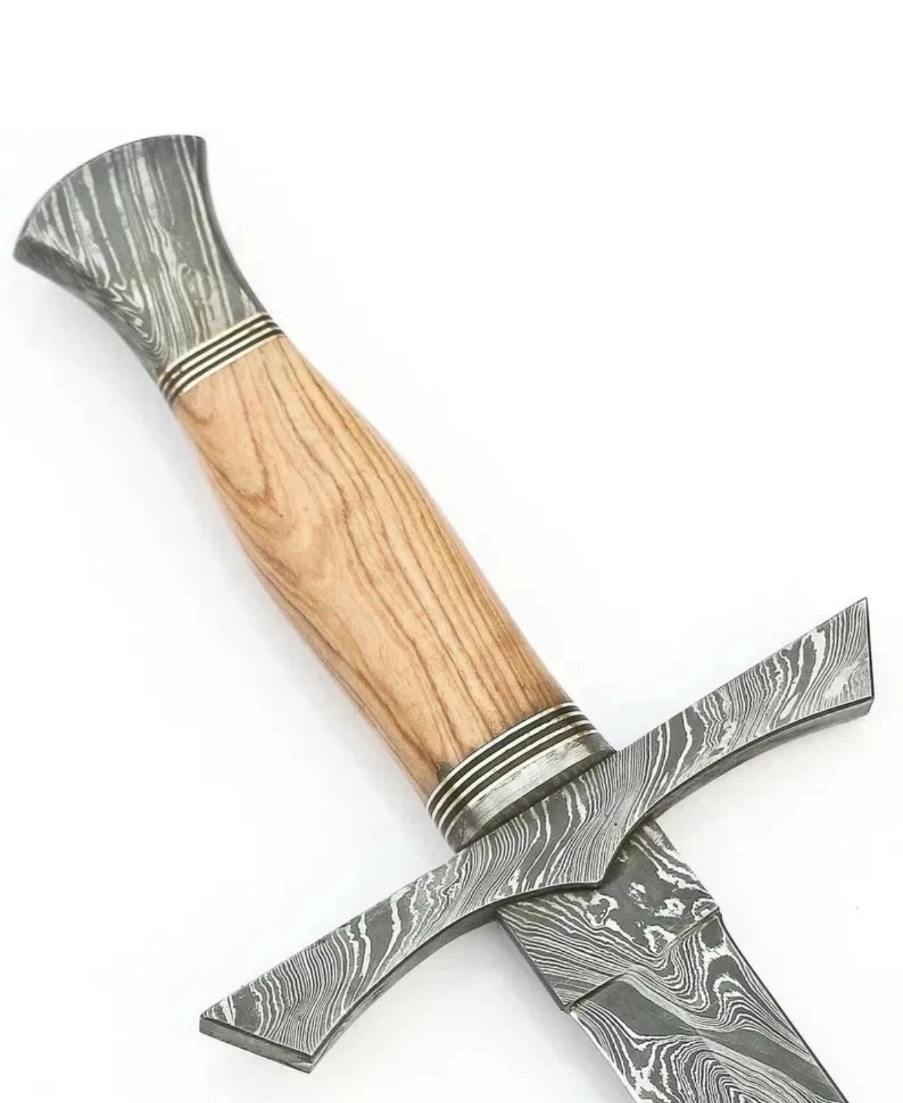 Handmade Damascus Steel Viking Sword | Medieval Sword Gift with Leather Sheath