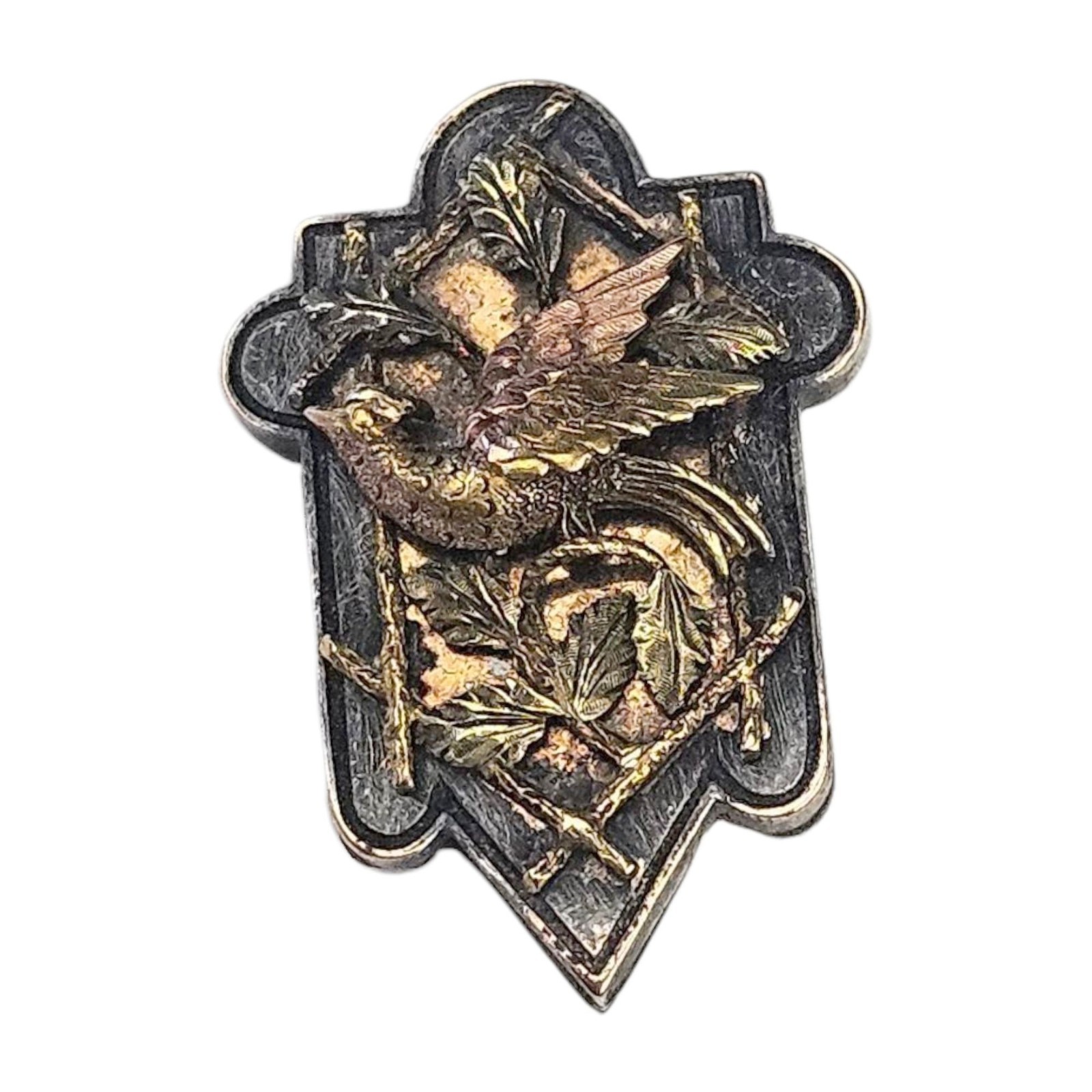 Antique Victorian Bird Brooch Rolled Gold Plate Tricolor Tiny 1800s Aesthetic 1\