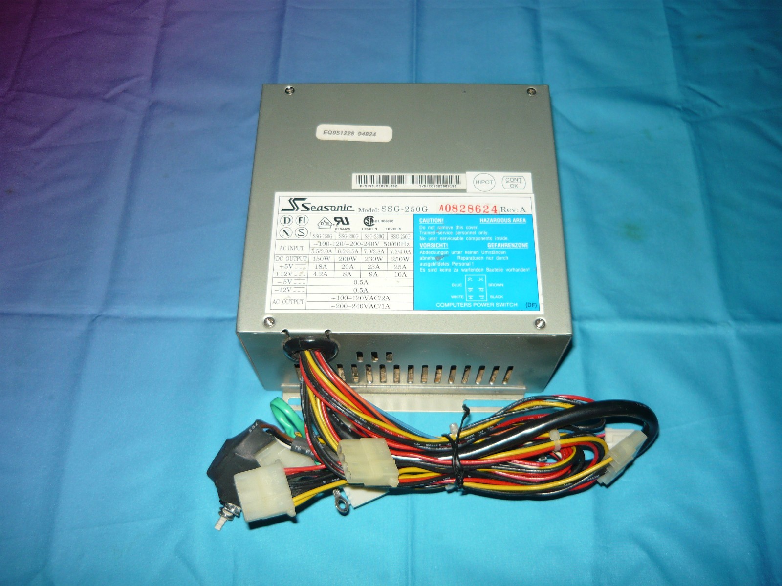 Vintage Seasonic SSG-250G AT Format Power Supply 250W Used Good Vintage Seasonic SSG-250G AT Format Power Supply 250W Used Good