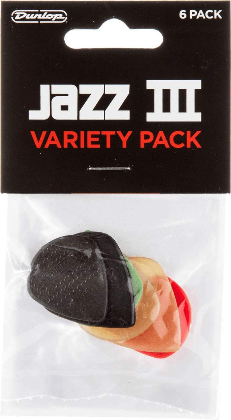 Jim Dunlop Jazz III Pick Variety Pack - 6 Pack Premium Guitar Picks Jim Dunlop Jazz III Pick Variety Pack - 6 Pack Premium Guitar Picks