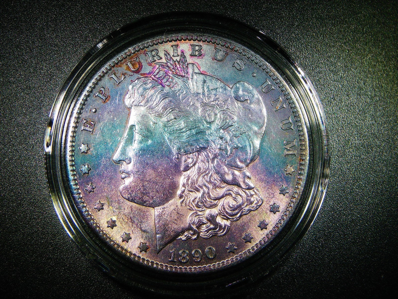EF/AU+ 1890-S MORGAN SILVER DOLLAR BEAUTIFULLY TONED COLLECTOR GRADE M-2223