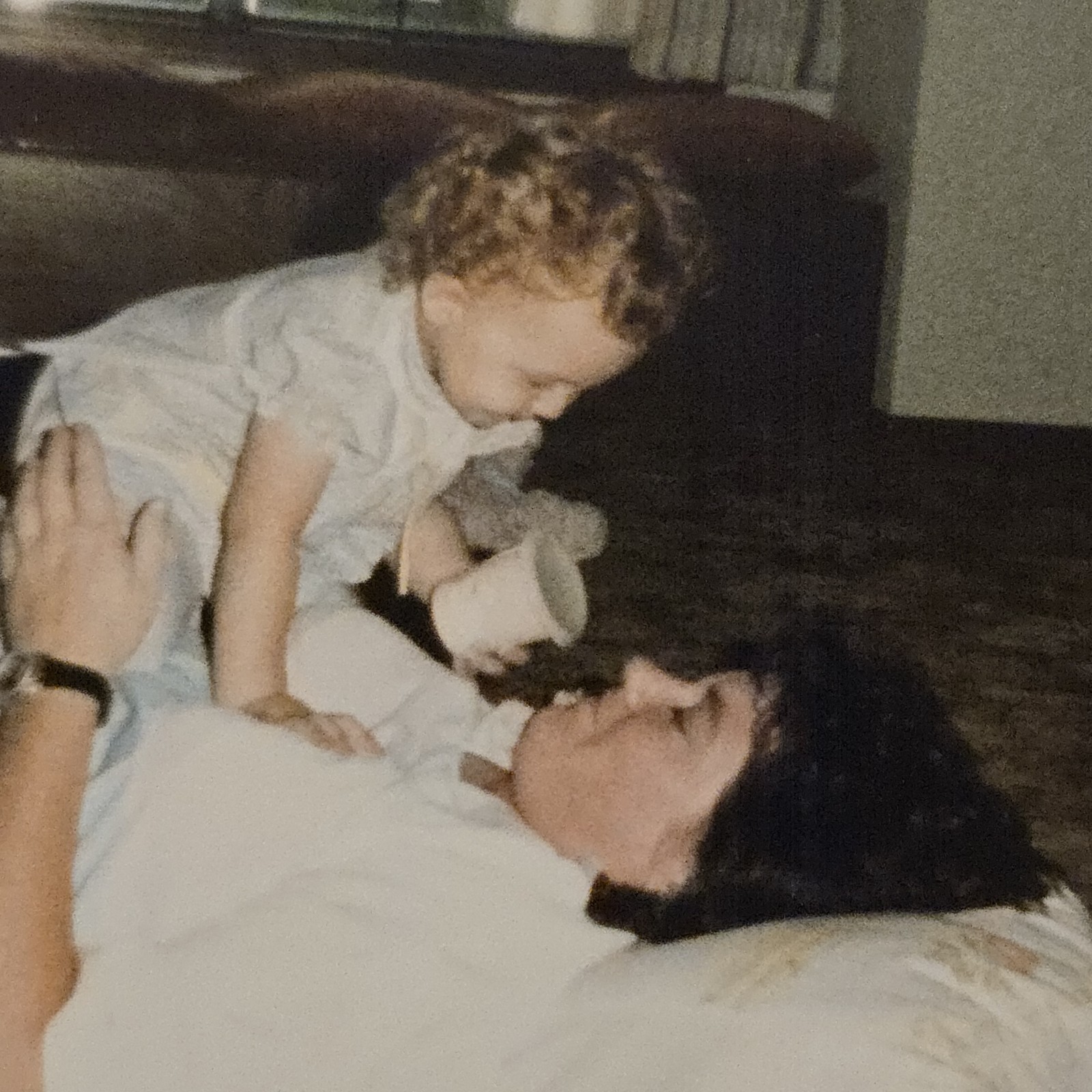 Vintage Photo Snapshot of Mother Playing w/ Young Girl on Living Room Floor Vintage Photo Snapshot of Mother Playing w/ Young Girl on Living Room Floor