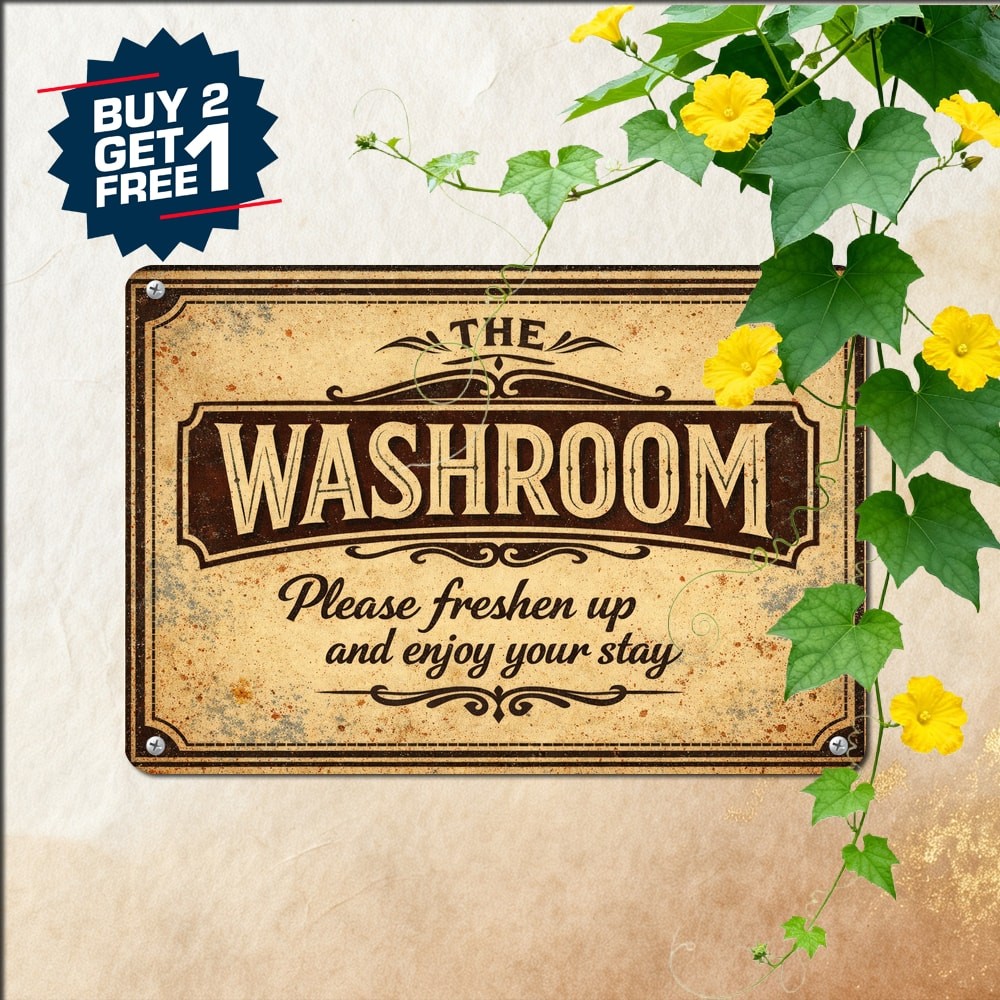Humor Bathroom Tin Sign Funny Retro Toilet Rules Aluminum Wall Decor 8x12