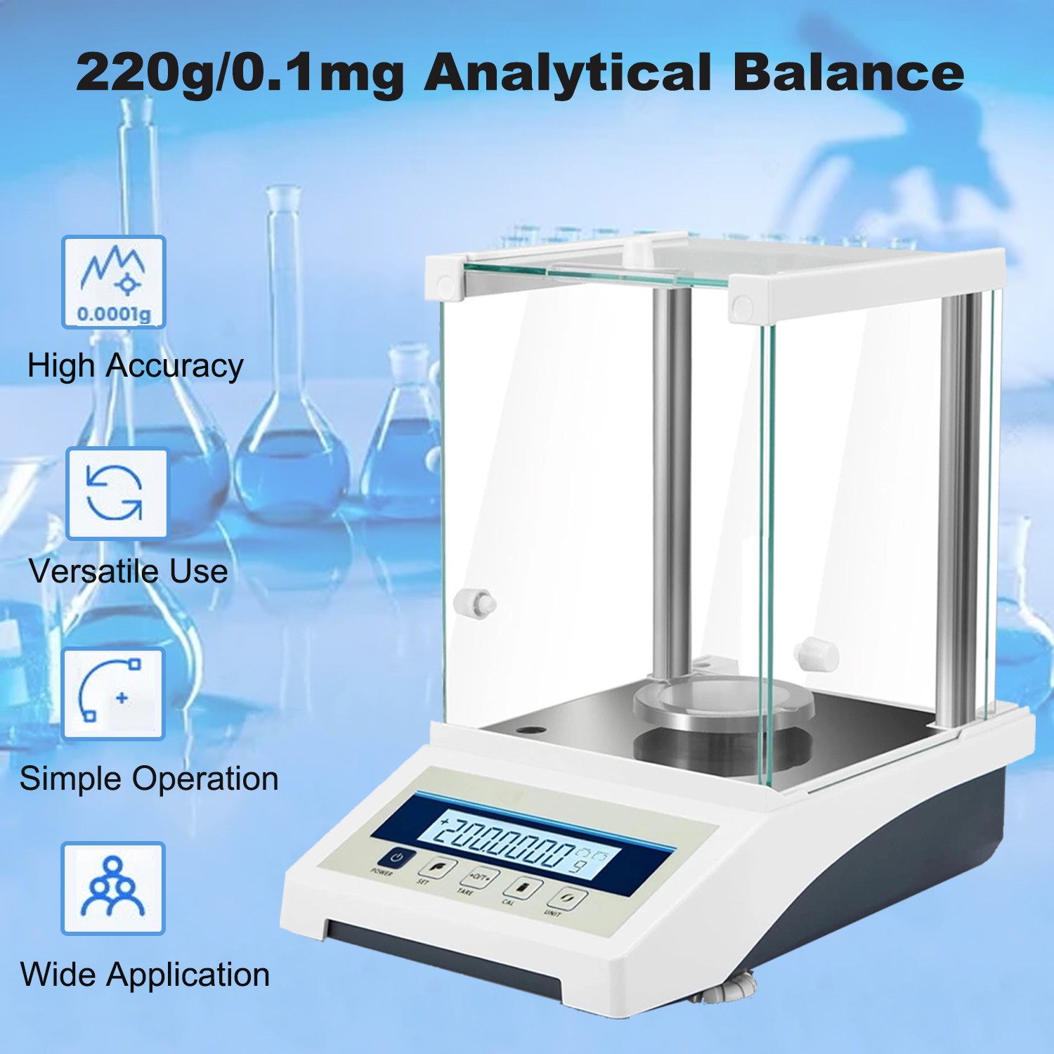 220g/0.1mg Lab Scale 210g/0.001g Digital Electronic Analytical Balance Precision