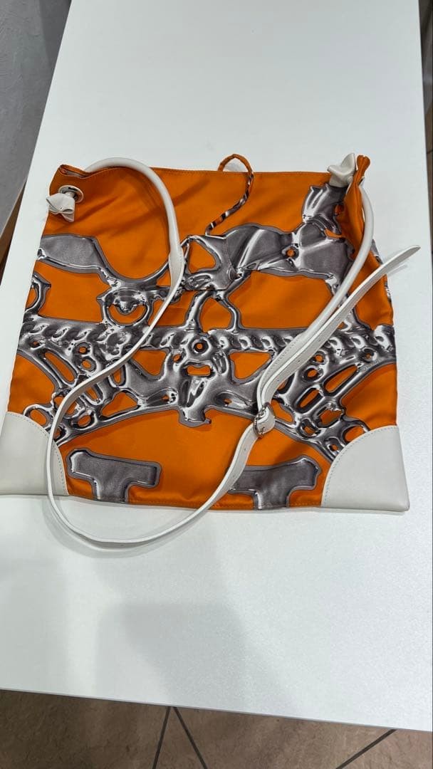 HERMES Silky City PM Orange Shoulder Bag with Box