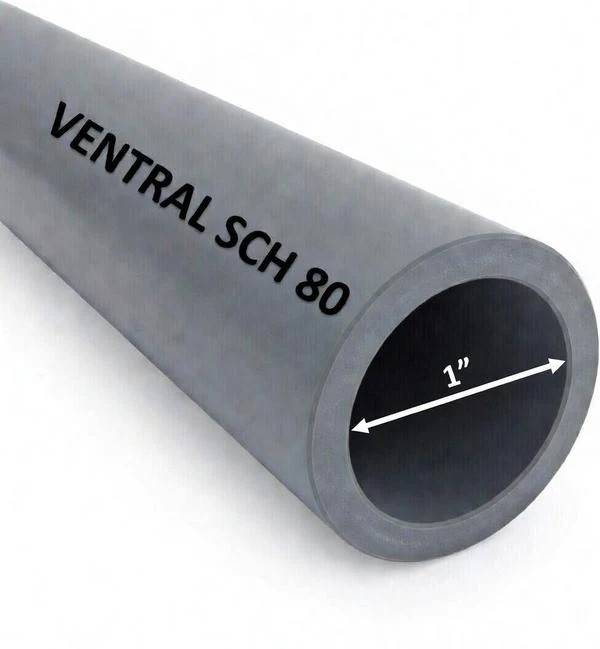 VENTRAL Schedule 80 PVC Pipe 1 Inch (1.315 OD), Grey, Cut Lengths for