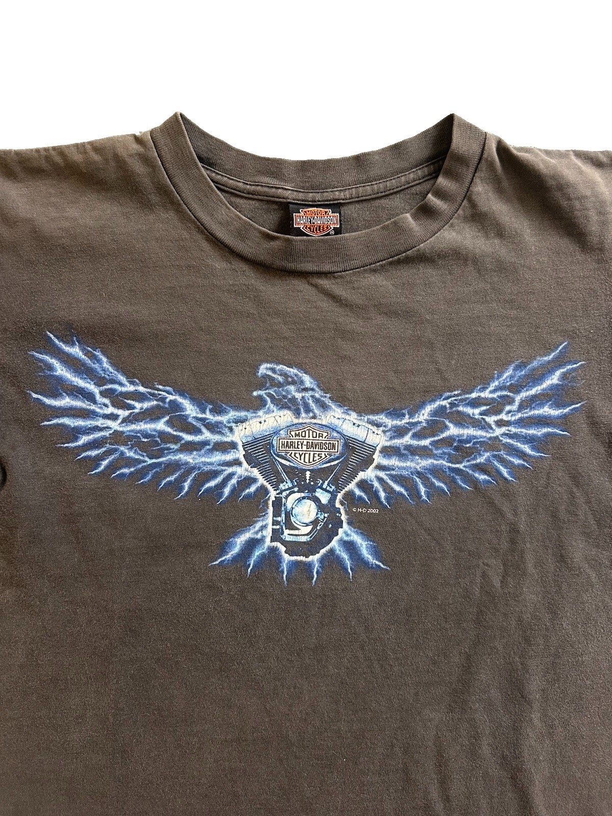 Vintage Faded Harley Davidson Eagle Flame Lightning T-Shirt Vintage Faded Harley Davidson Eagle Flame Lightning T-Shirt