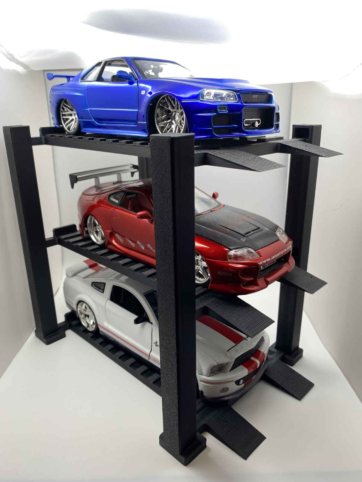 1:24 Scale 4 Post Lift Display for Diecast Cars 3 Tier Garage Diorama 1:24 Scale 4 Post Lift Display for Diecast Cars 3 Tier Garage Diorama