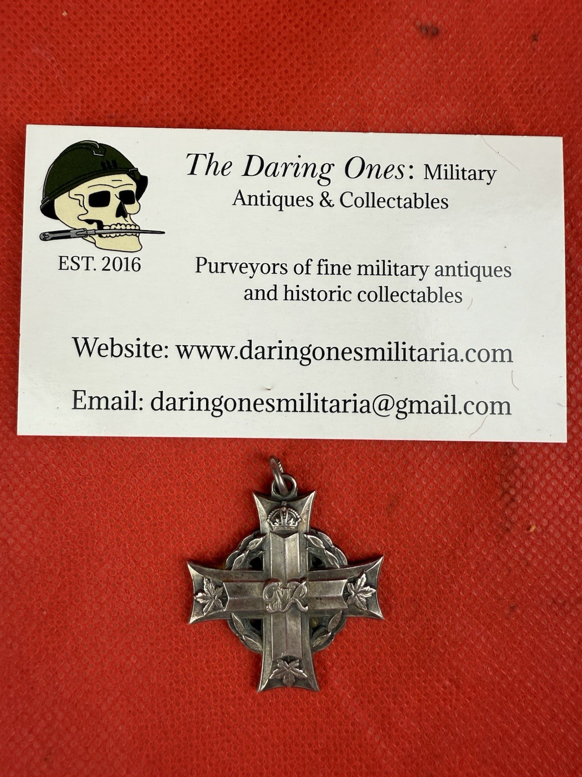 WW2 Canadian Memorial Cross Named KIA Sterling Silver