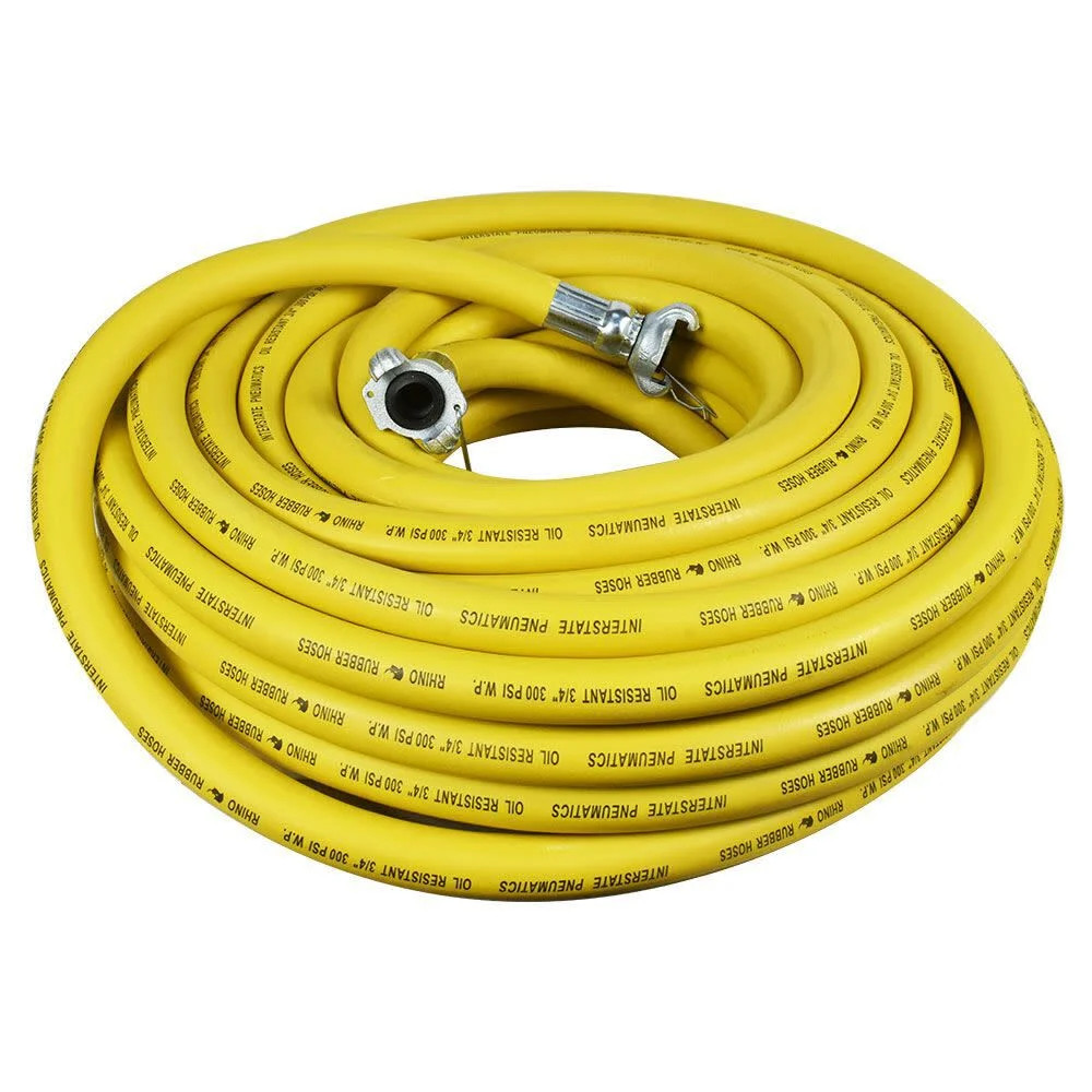 Interstate Pneumatics Jack Hammer Yellow Rubber Hose 3/4 Inch X 50Ft 300 Psi