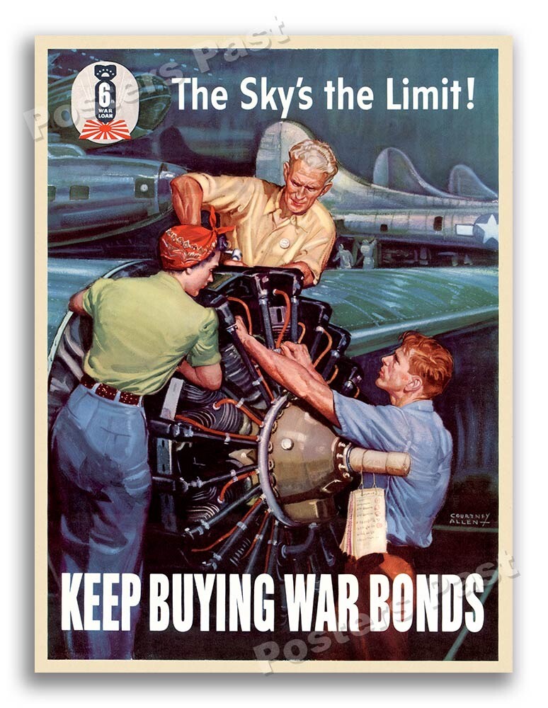 1940s “The Sky's the Limit” WWII Historic War Poster - 18x24
