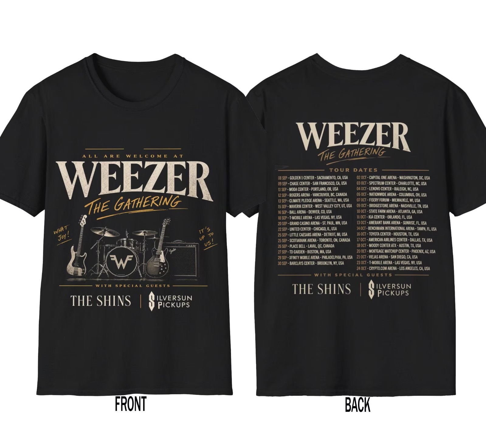 Weezer Tour 2026 Double Sided Inspired Unisex T-Shirt