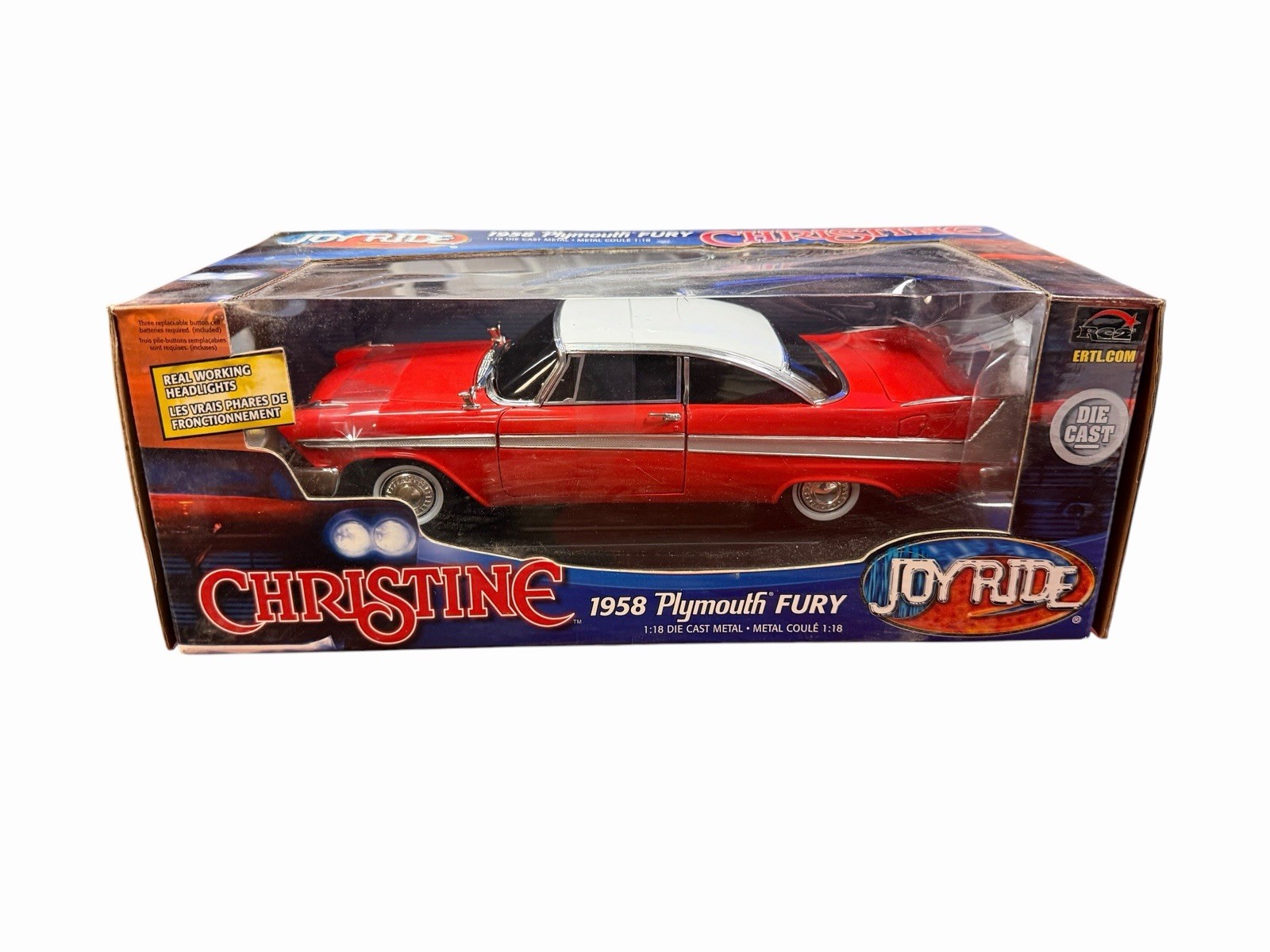 ERTL JOY RIDE 1958 PLYMOUTH FURY CHRISTINE 1:18 DIECAST MODEL CAR ERTL JOY RIDE 1958 PLYMOUTH FURY CHRISTINE 1:18 DIECAST MODEL CAR