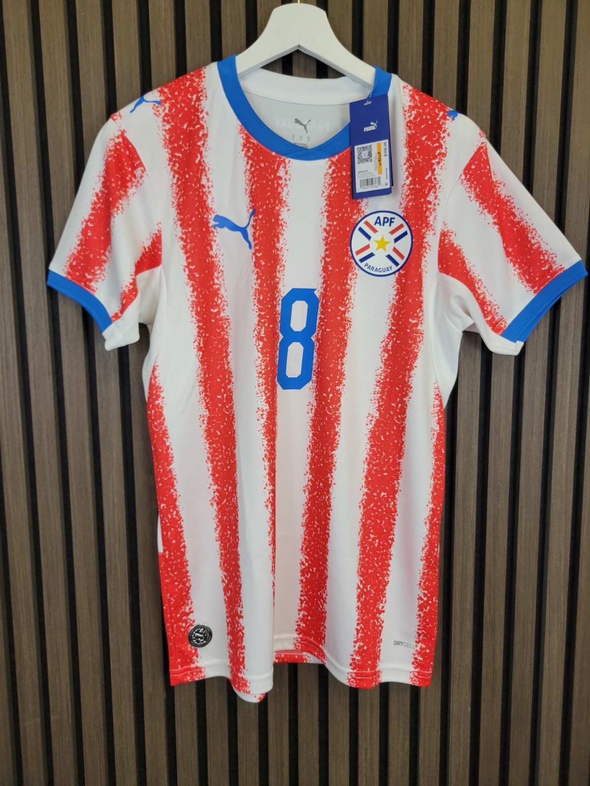 Authentic MISPRINT Puma Paraguay World Cup Home Soccer Jersey Shirt S NWT