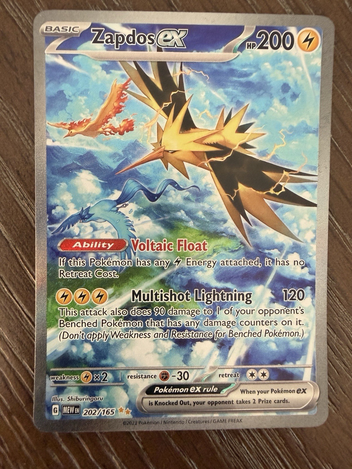 Zapdos ex 202/165 Sv: Scarlet & Violet 151 Holo