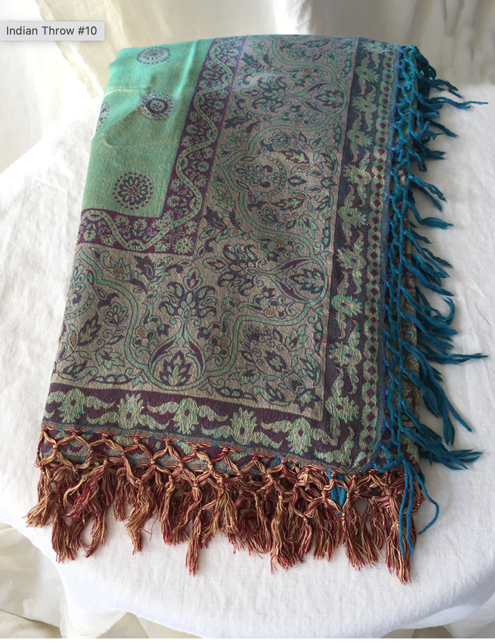 Luxury Jodhpur Indian Woven Throw\\Bedspread Reversible Bird Floral  100”x 86\