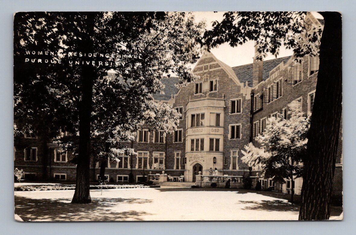 Vintage Indiana Postcard LAFAYETTE Purdue University Womens Hall 1941