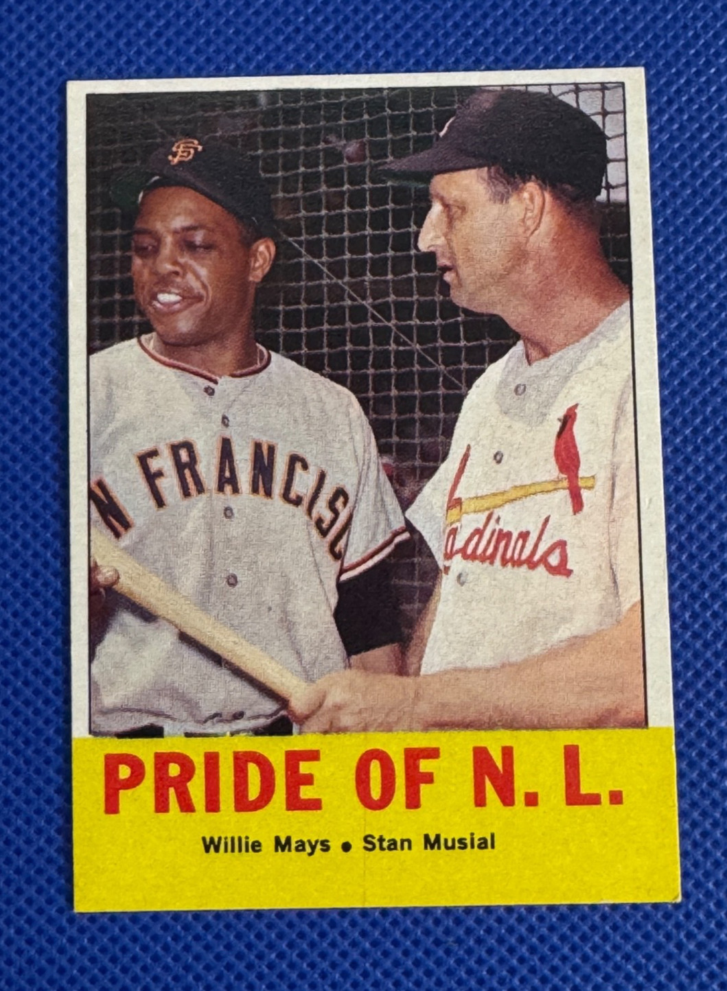 1963 Topps Baseball Stan Musial & Willie Mays #138 Pride Of The NL / NM-MT