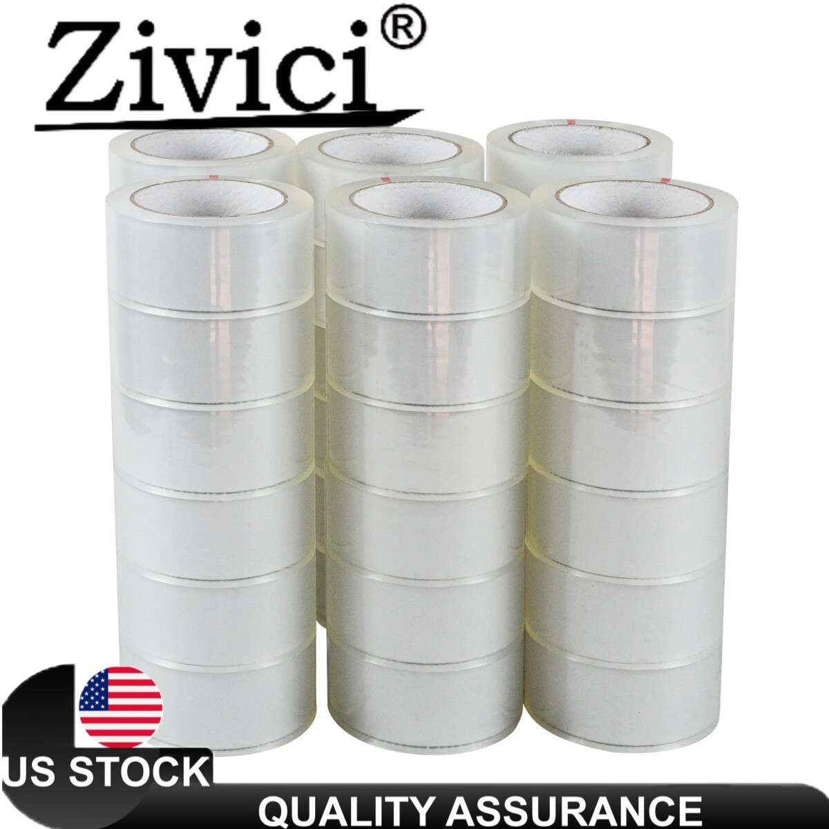 72 Rolls Shipping Packaging Box Packing Sealing Tape 2 mil 2