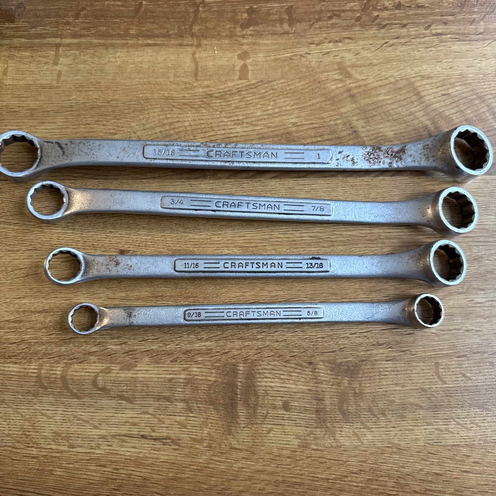 VINTAGE CRAFTSMAN =V= 4pc OFFSET BOX WRENCH 1 - 7/8 - 13/16 - 5/8 VINTAGE CRAFTSMAN =V= 4pc OFFSET BOX WRENCH 1 - 7/8 - 13/16 - 5/8