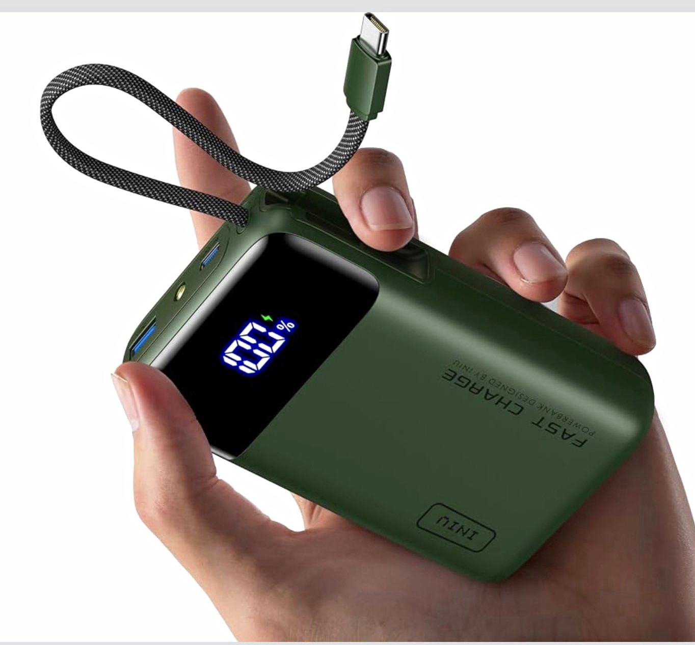 INIU 20000mAh 45W Fast Charge Power Bank USB-C/USB Built-In Braided Cable INIU 20000mAh 45W Fast Charge Power Bank USB-C/USB Built-In Braided Cable