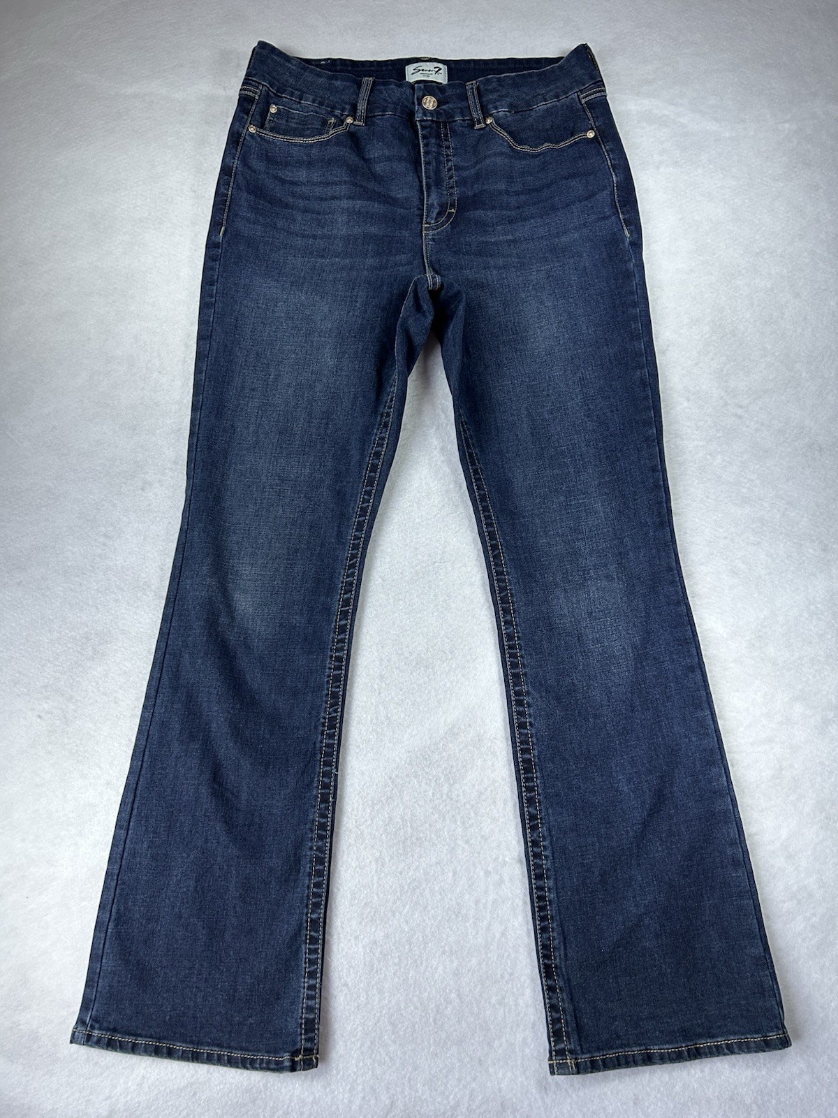 Seven7 Tummyless Bootcut Jeans Womens 12 Dark Wash High Rise Slimming Stretch