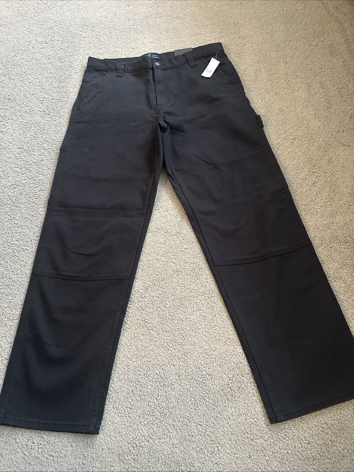 Gap Men\'s Pants Black Carpenter Loop Side Pocket Tag Sz. 34X32 Measures: 35WX32L