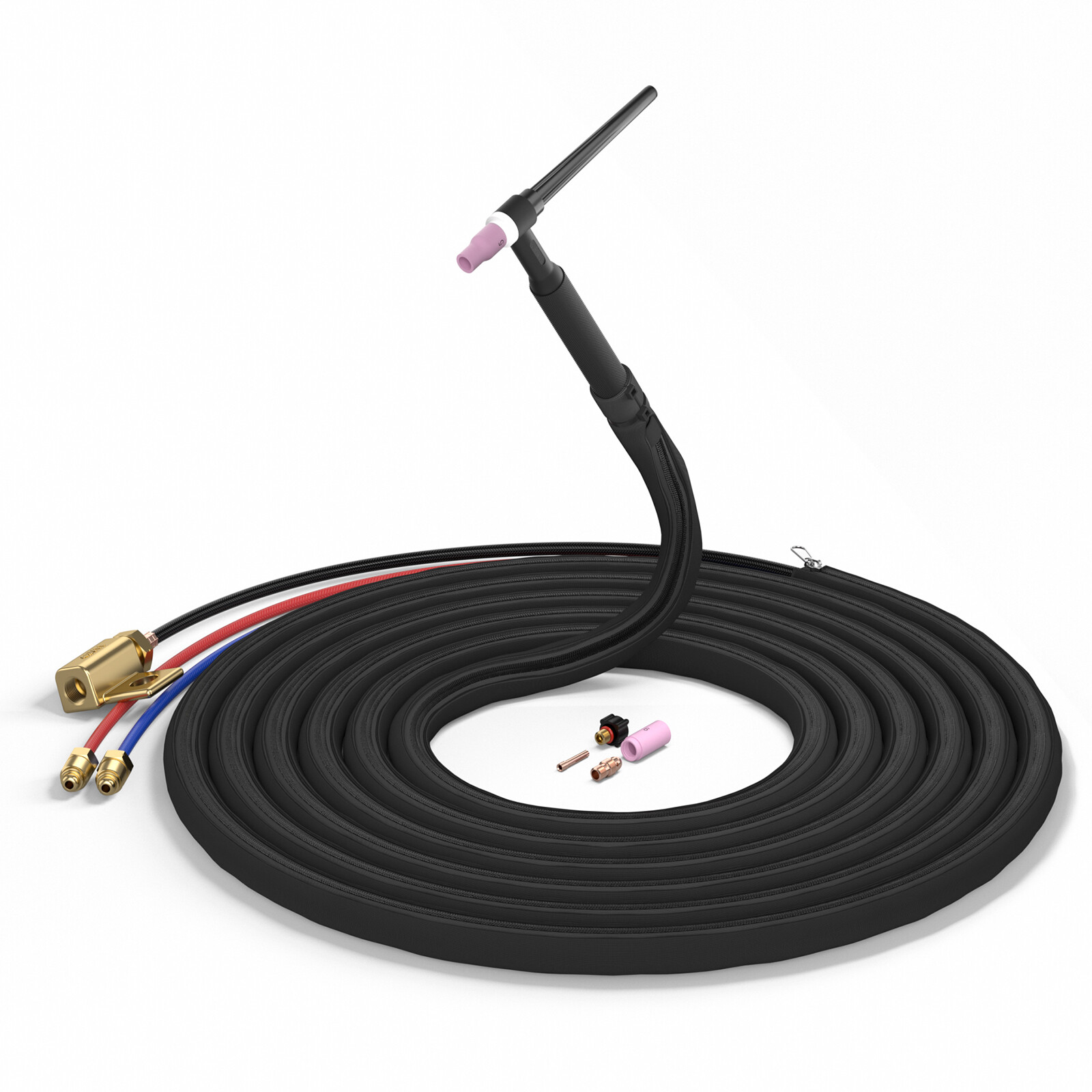 WP-20F with 45V11 Adapter Water-Cooled Flexible TIG Welding Torch 25ft WP-20F with 45V11 Adapter Water-Cooled Flexible TIG Welding Torch 25ft