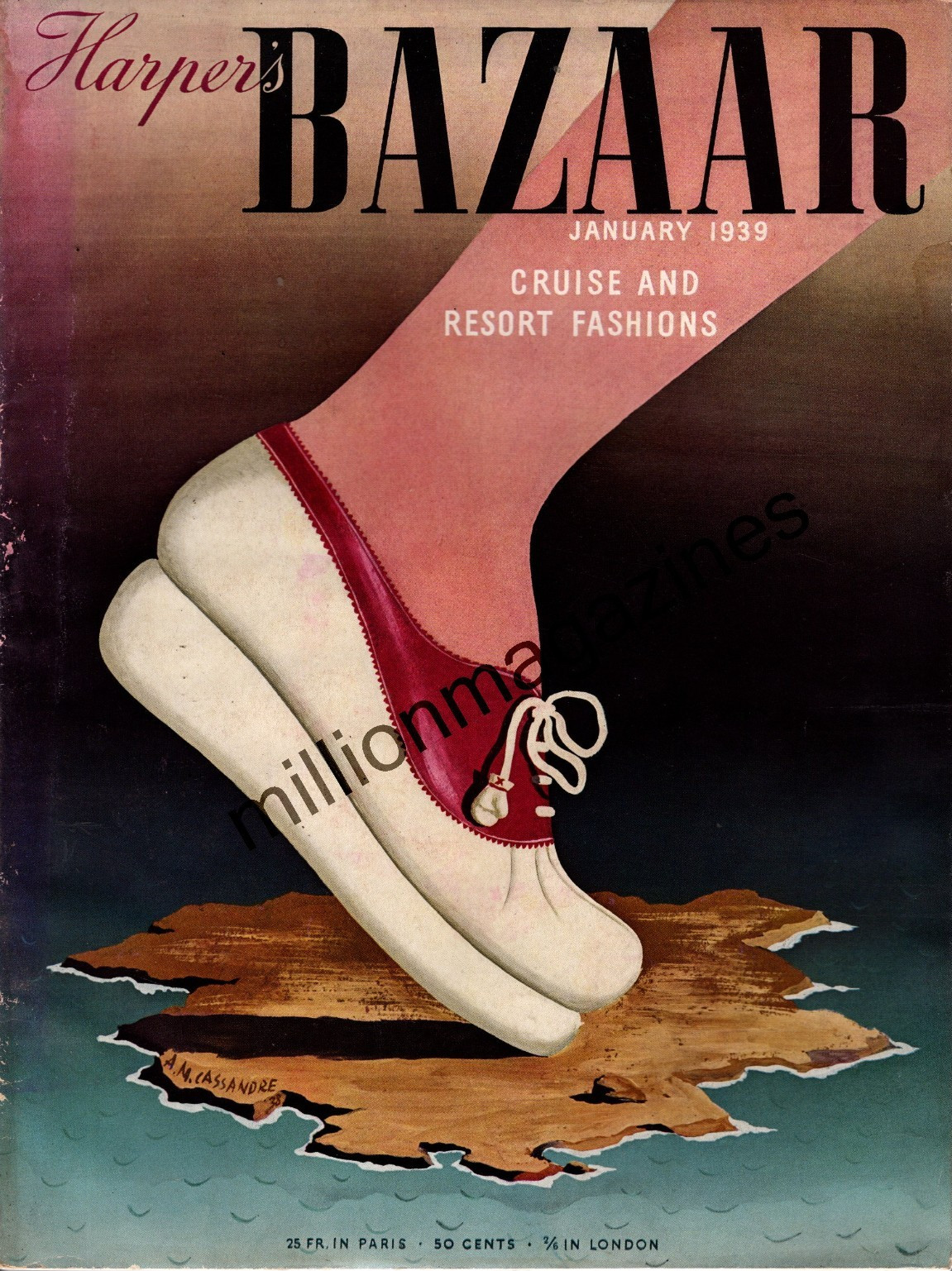 1939 Harper\'s Bazaar January - Cassandre; Schiaparelli hats; Belt collecting 1939 Harper\'s Bazaar January - Cassandre; Schiaparelli hats; Belt collecting