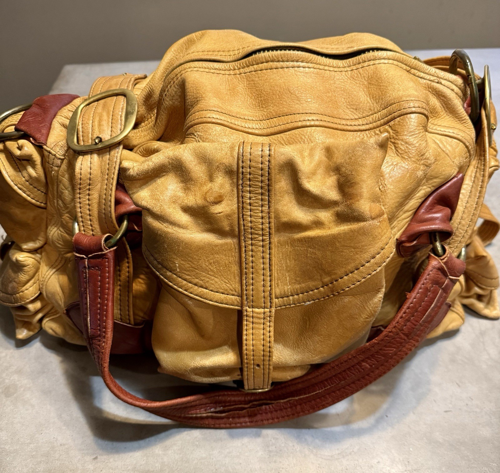 Rare Handcrafted VTG Leather Overnight/Weekender Bag — The Leather Bench, Maine
