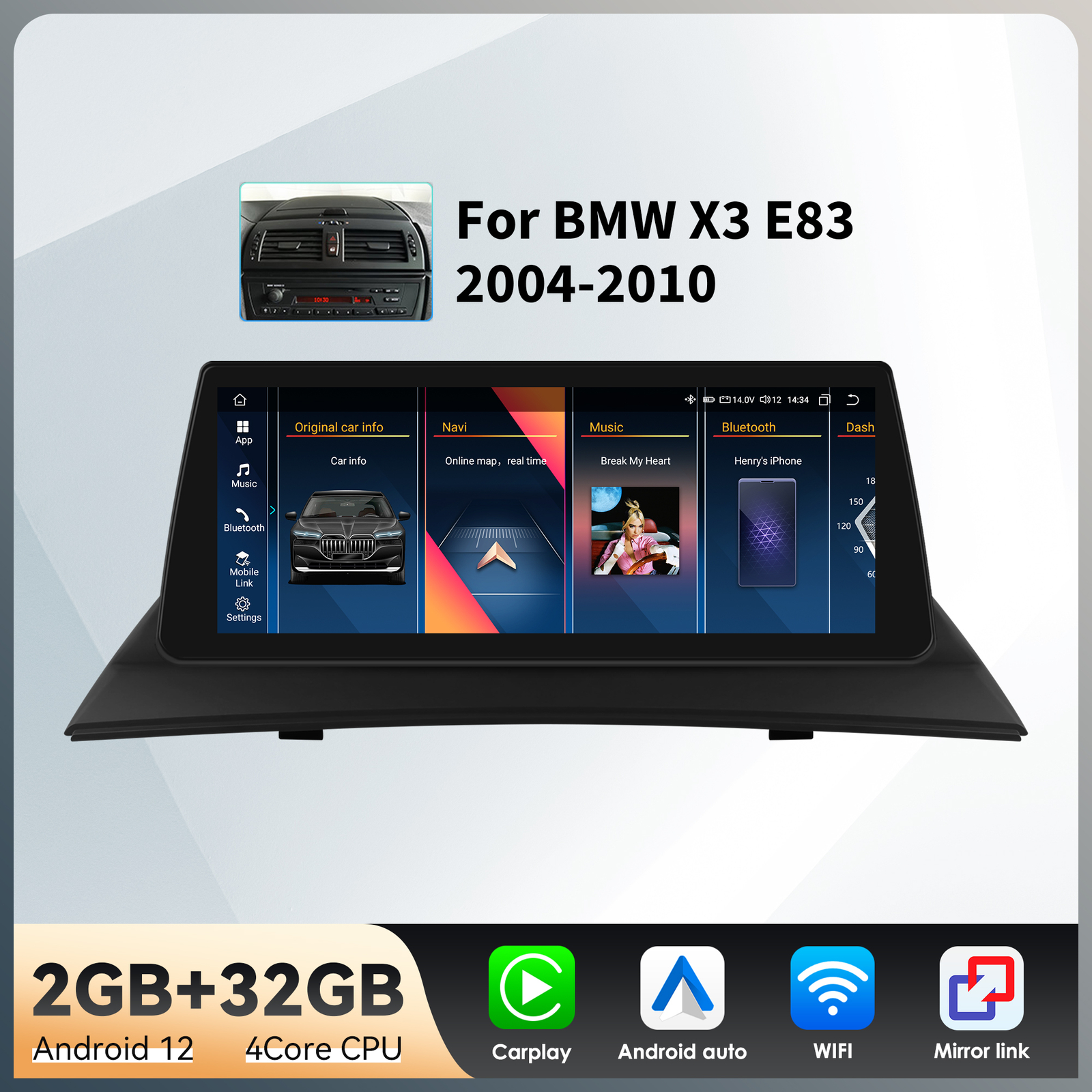 Android13 Car GPS Navigation Carplay 10.25