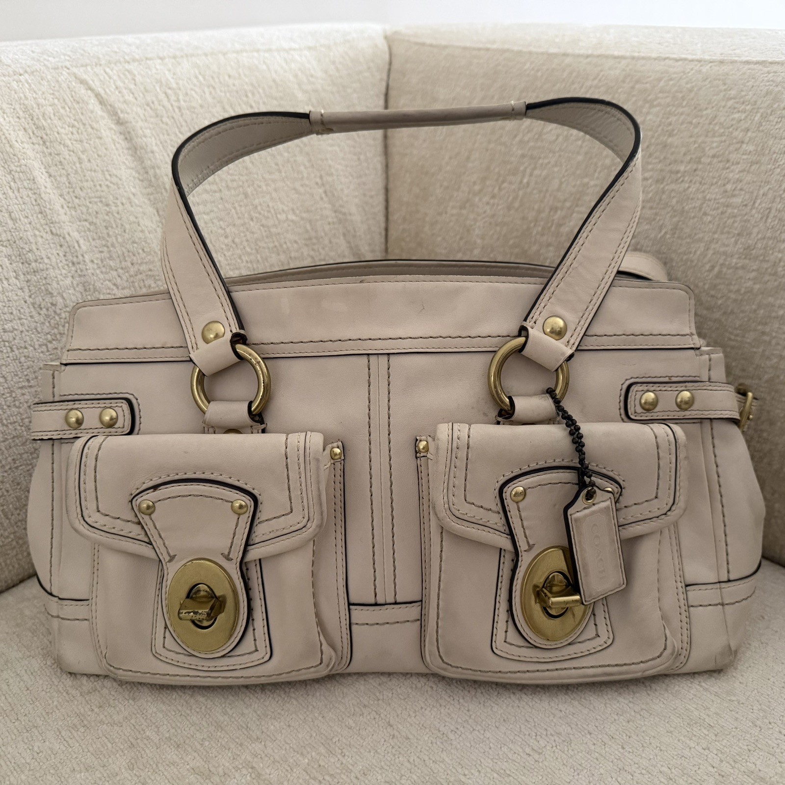 Vintage Coach Legacy 65th Anniversary White Shoulder Bag 