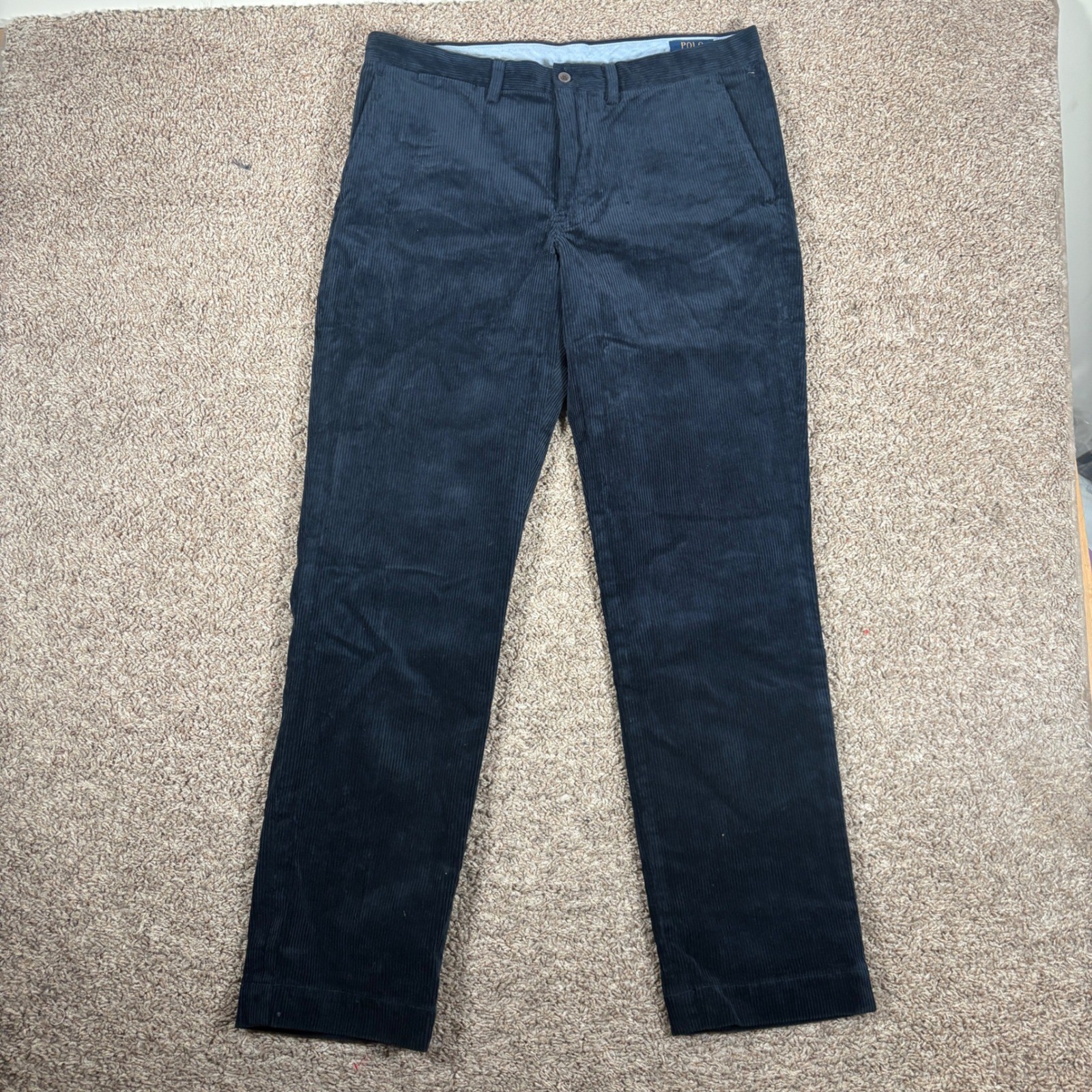 Polo Ralph Lauren Mens The Bedford Navy Blue Corduroy Chino Pants 34x32 Polo Ralph Lauren Mens The Bedford Navy Blue Corduroy Chino Pants 34x32