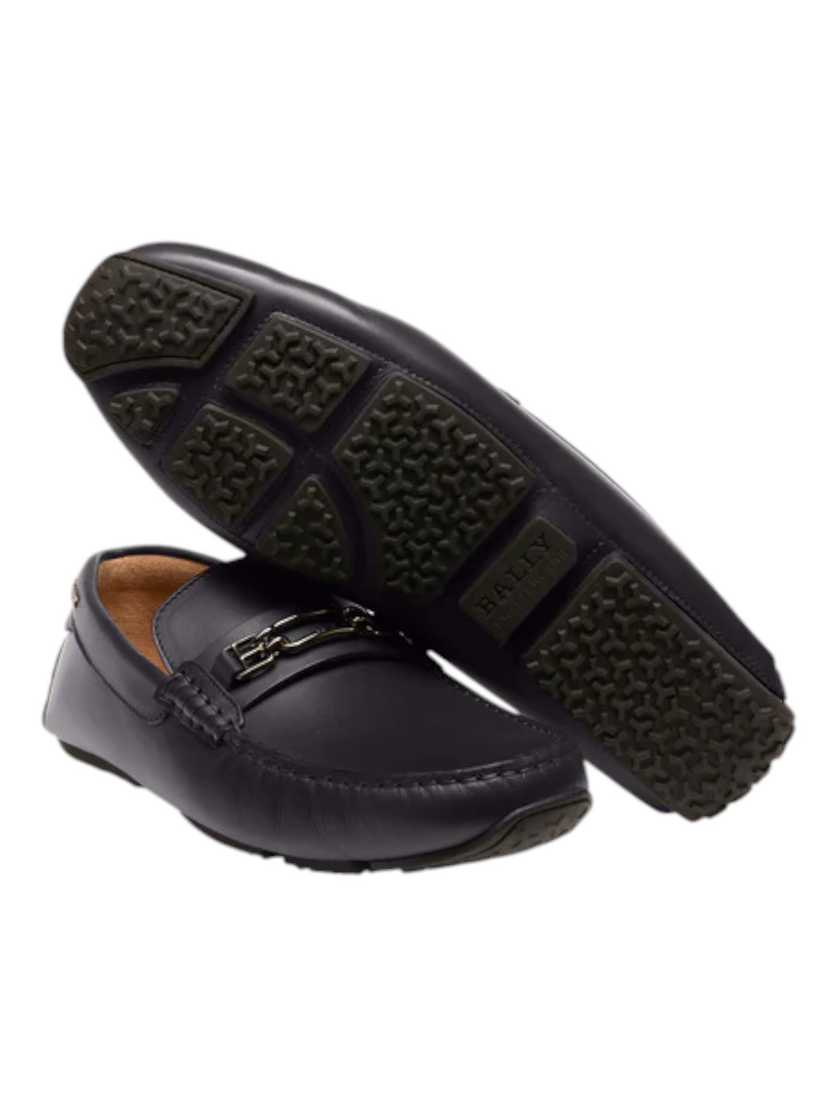 Bally Philip 6300426 Men\'s Midnight Leather Drivers MSRP $660