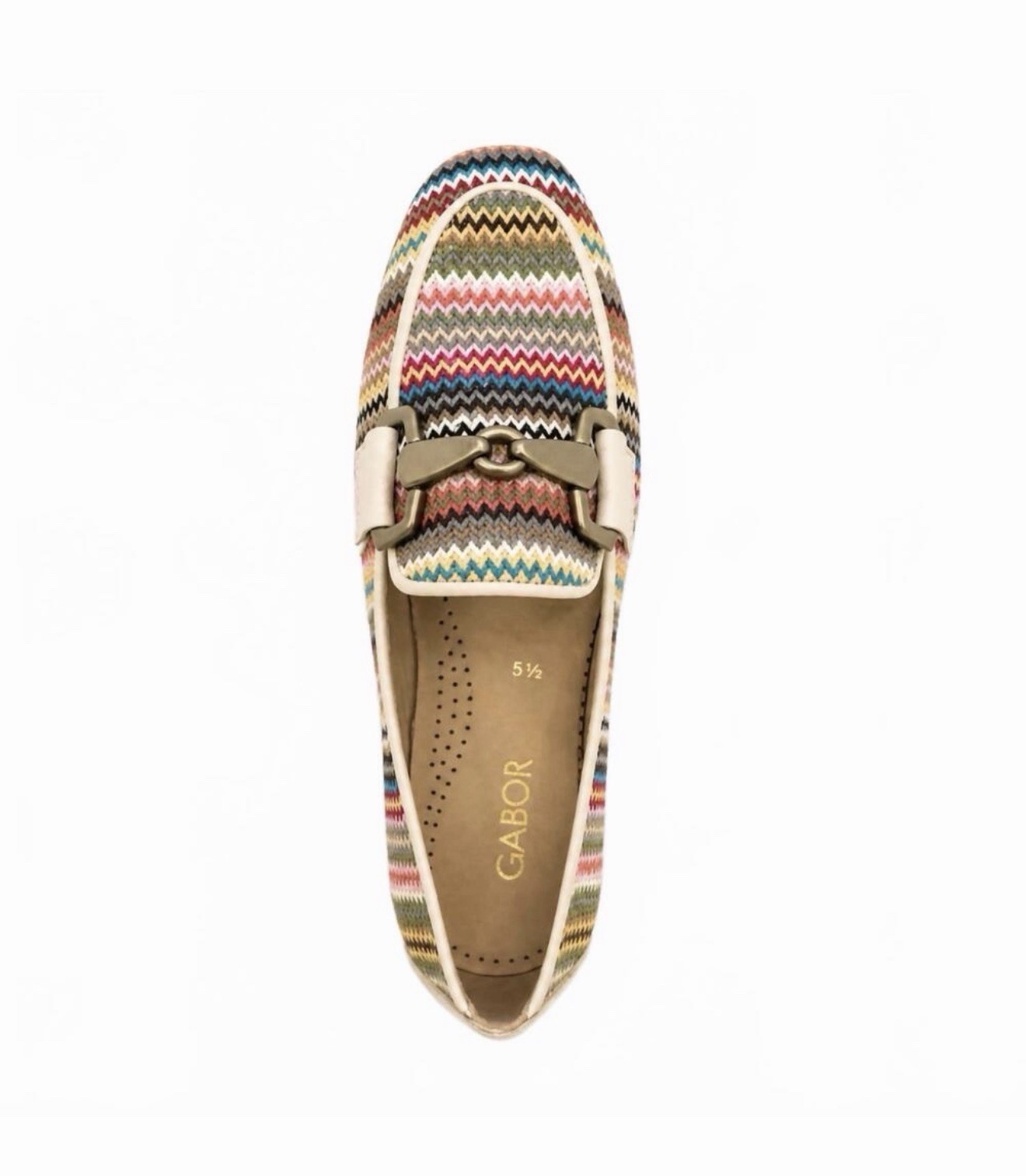 Gabor Women\'s Multicolor Zigzag Woven Slip-On Loafer Flats, US 8 Hardware Gabor Women\'s Multicolor Zigzag Woven Slip-On Loafer Flats, US 8 Hardware