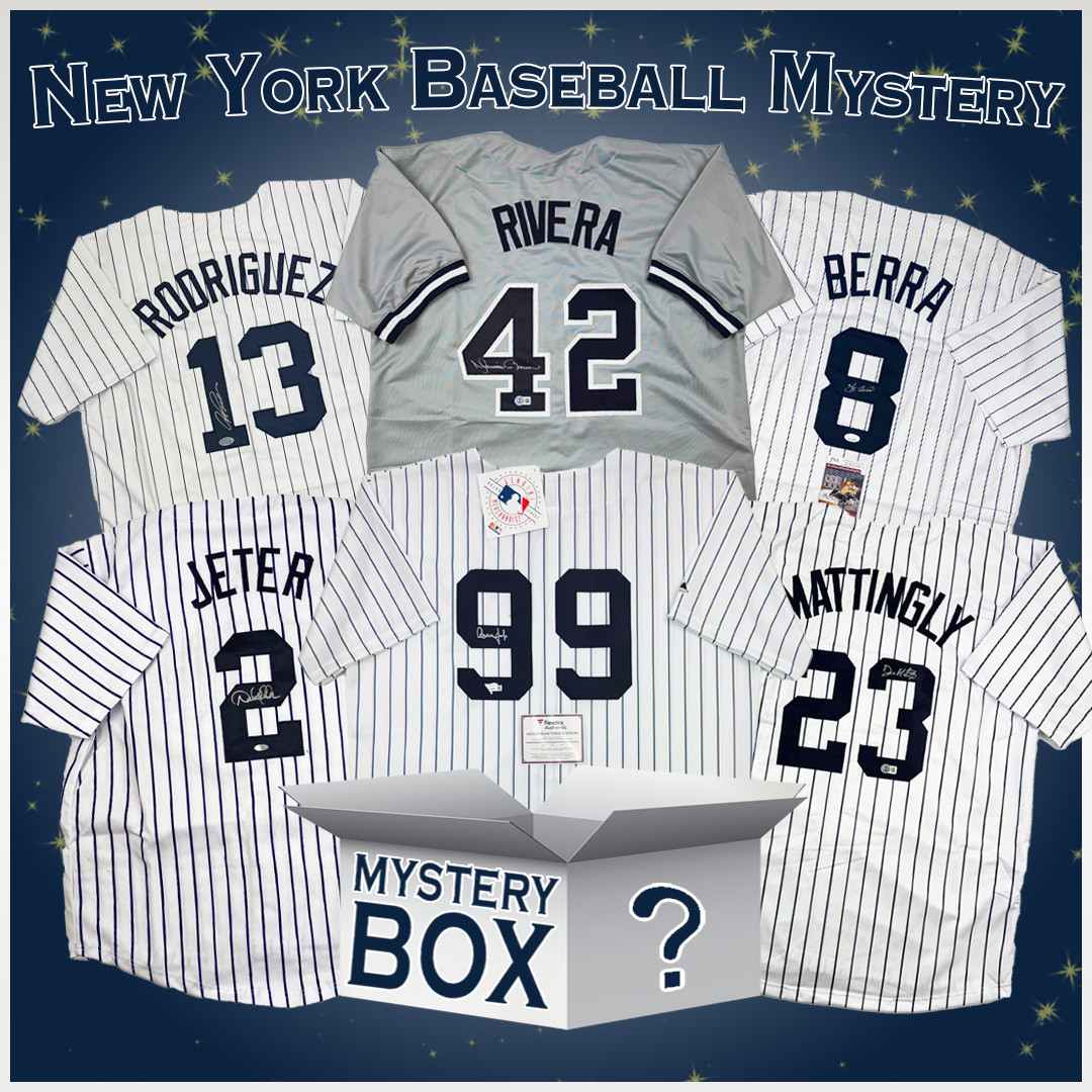 Autographed/Signed New York Baseball Jersey Mystery Box PSA JSA or Beckett COA