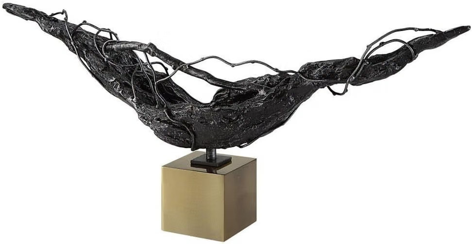 UTTERMOST 18009 TRANQUILITY ABSTRACT SCULPTURE CAST IRON BRONZE BRASS BOWL DECOR