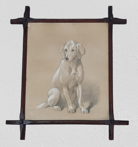 Sir Edwin Landseer Drawing of a Dog Pencil & Conte Crayon on Paper Unsigned Sir Edwin Landseer Drawing of a Dog Pencil & Conte Crayon on Paper Unsigned
