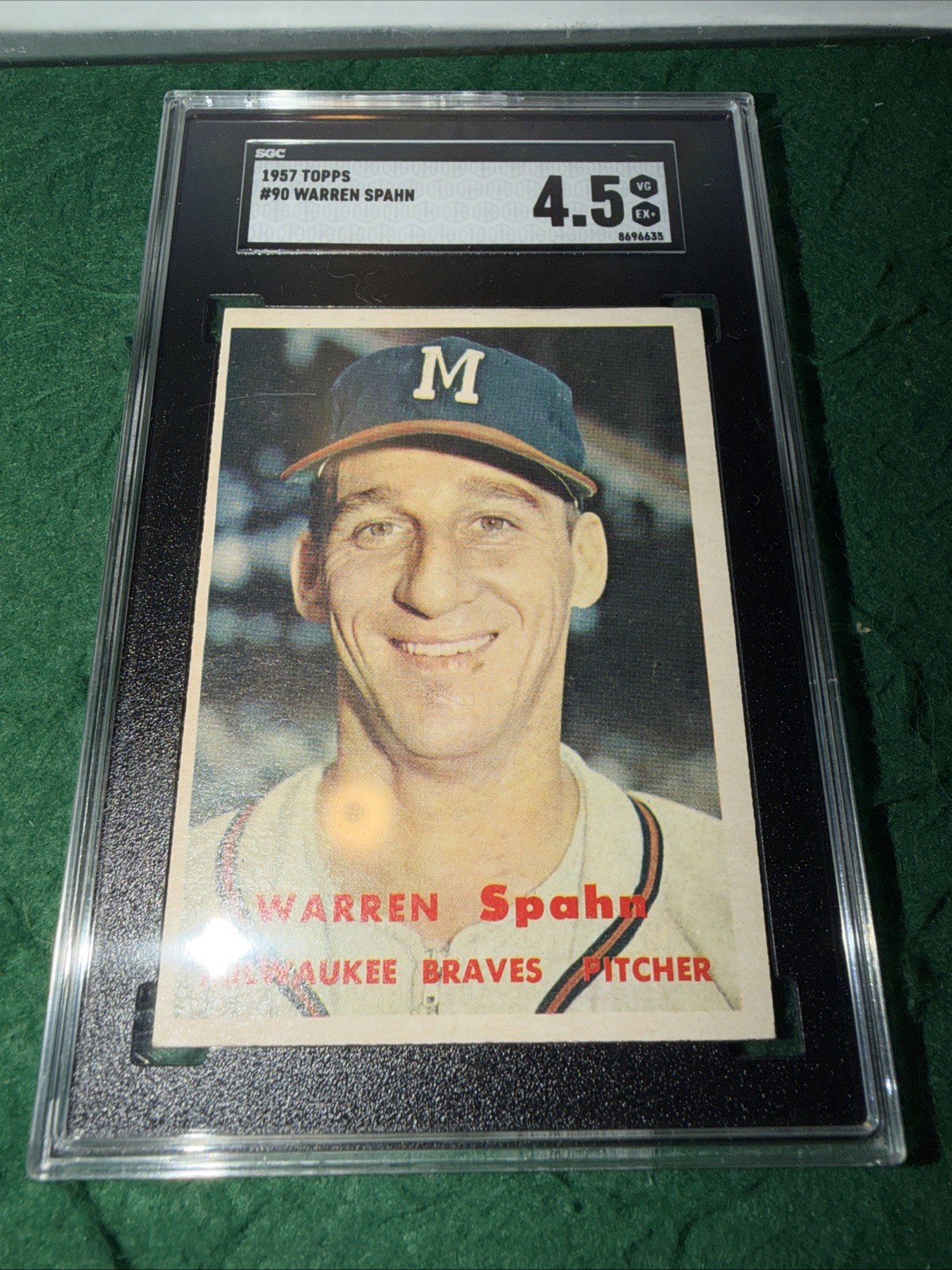 1957 Topps Warren Spahn SGC 4.5 1957 Topps Warren Spahn SGC 4.5