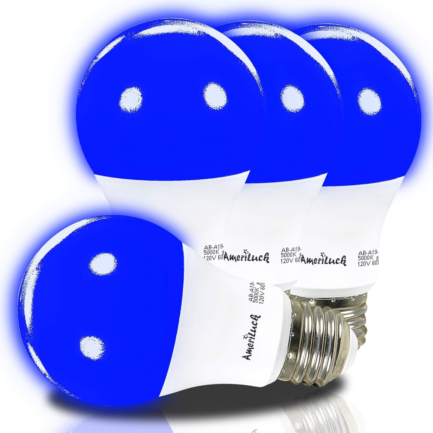 Blue Light Colored A19 LED Light Bulb 60W Equivalent (7W) E26 Base Waterproof