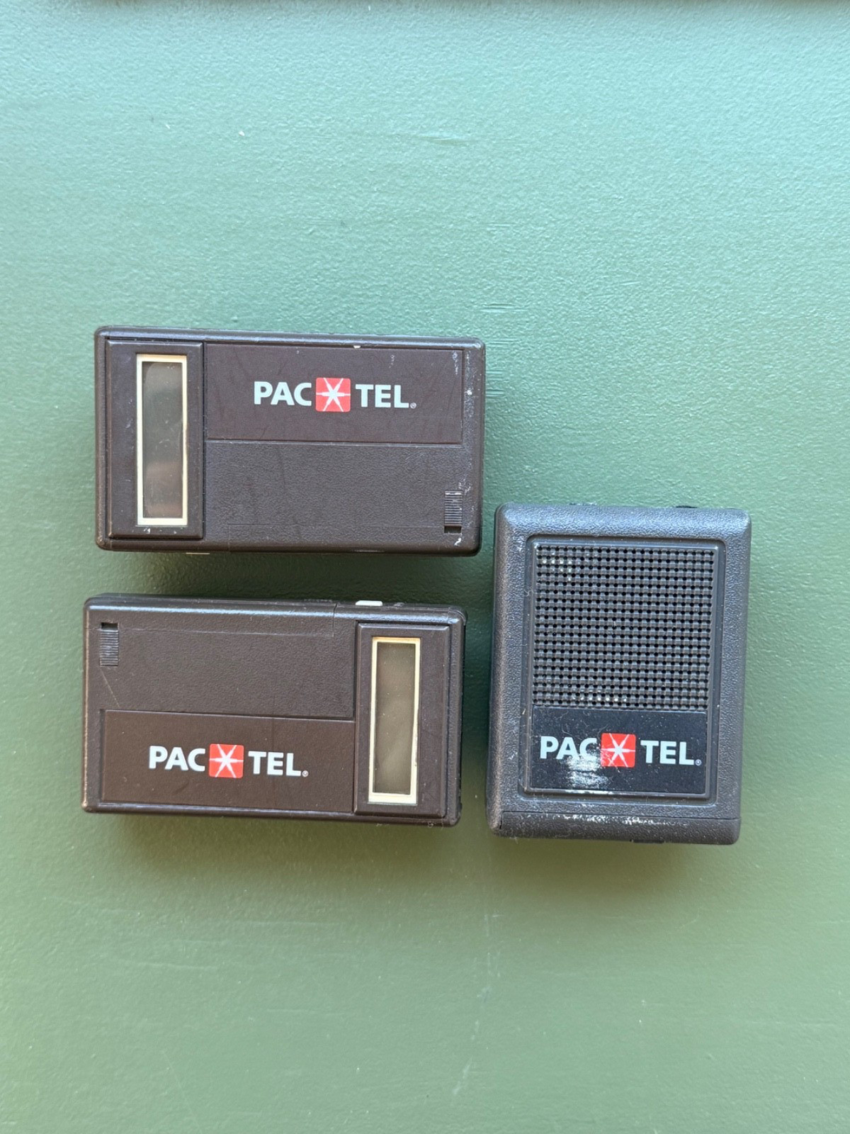 Lot of 3 Vintage 1980s PacTel Paging Pagers NEC Display Motorola Beeper Best Of