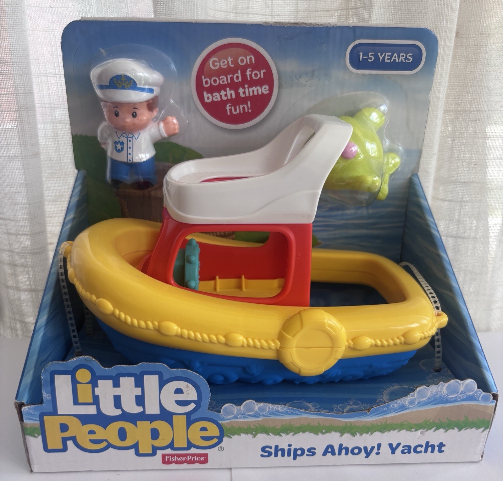 Fisher Price Little People Mattel Ships Ahoy Yacht, Captain New Old Stock 2015 Fisher Price Little People Mattel Ships Ahoy Yacht, Captain New Old Stock 2015