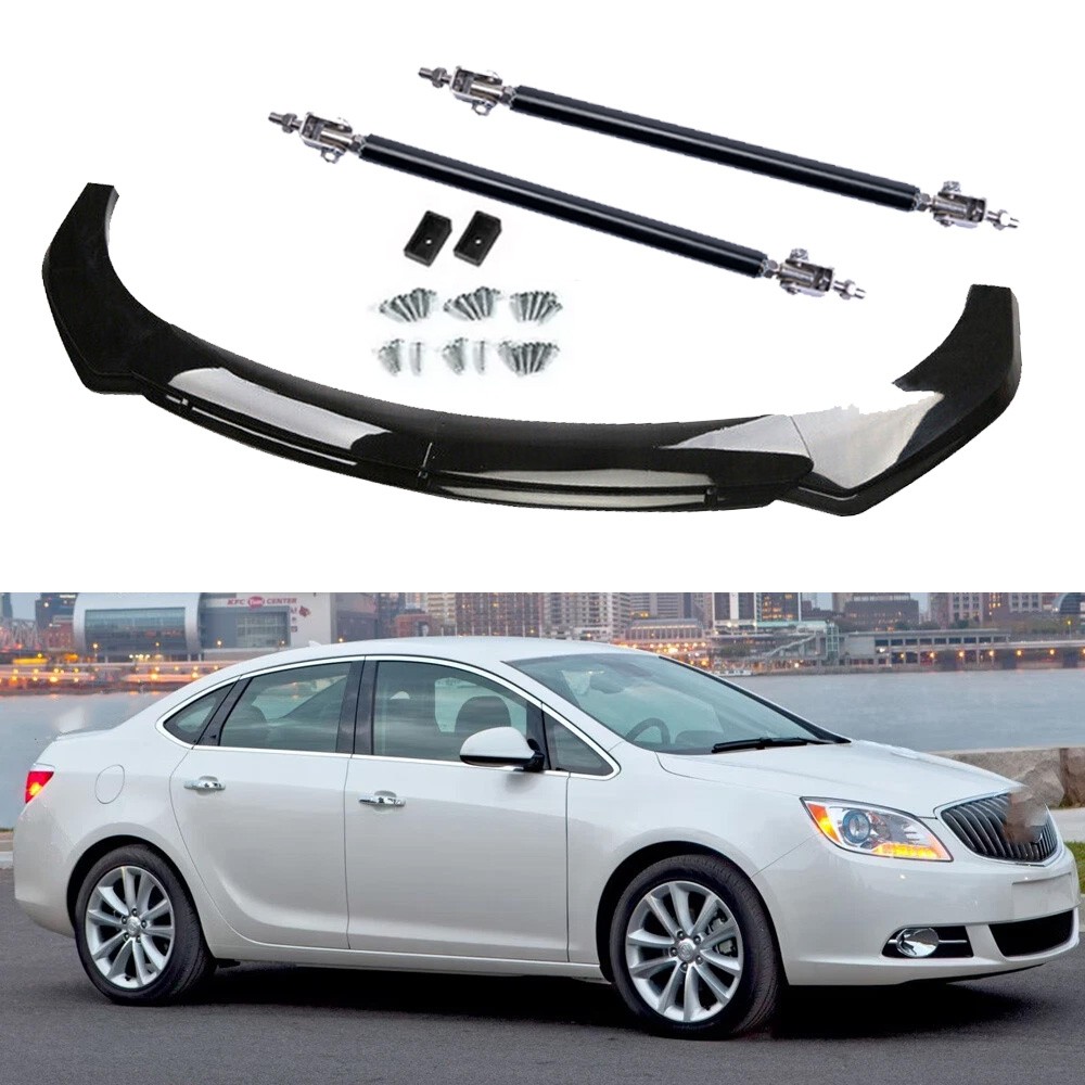 Front Bumper Lip Spoiler With Gloss Black For Buick Verano Body Kit Strut Rod